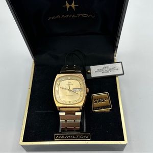 Vintage‎ Hamilton Self winding Watch 17 Jewels Water resistant Swiss Rare Square